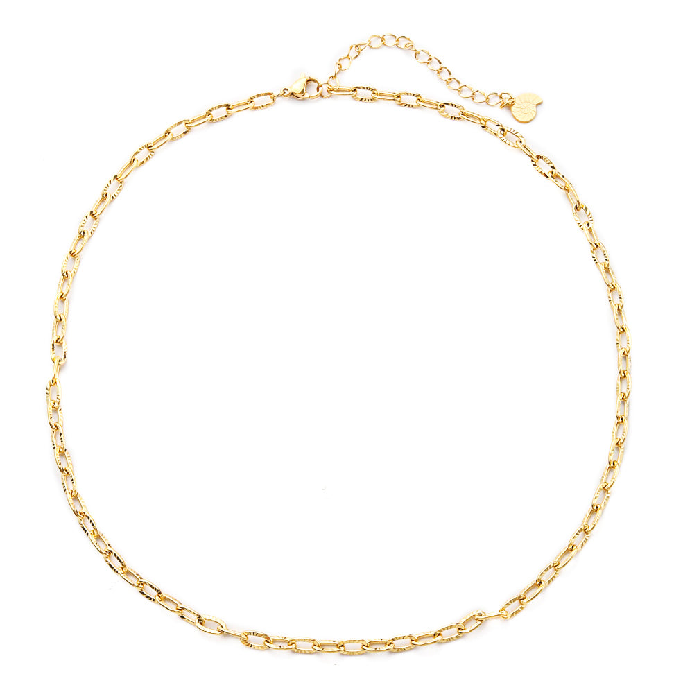 Collier Chaîne Liens de Textures en Or